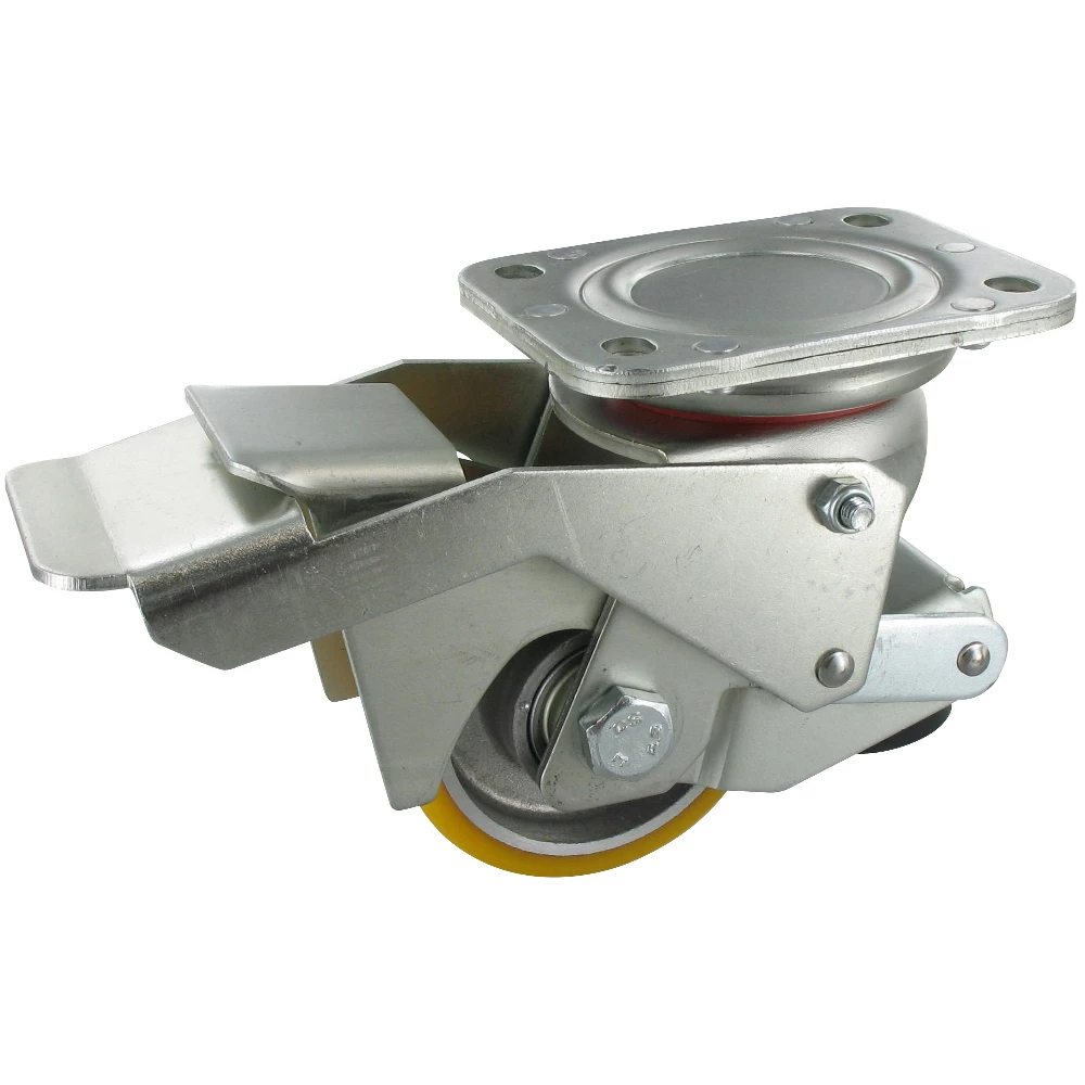 Feststellrolle Mit Hebefunktion - PU-Rad - Rad-Ø 80 Mm - Bauhöhe 118 Bis 123 Mm - Tragkraft 400 Kg 3 Feststellrolle Mit Hebefunktion - PU-Rad - Rad-Ø 80 Mm - Bauhöhe 118 Bis 123 Mm - Tragkraft 400 Kg