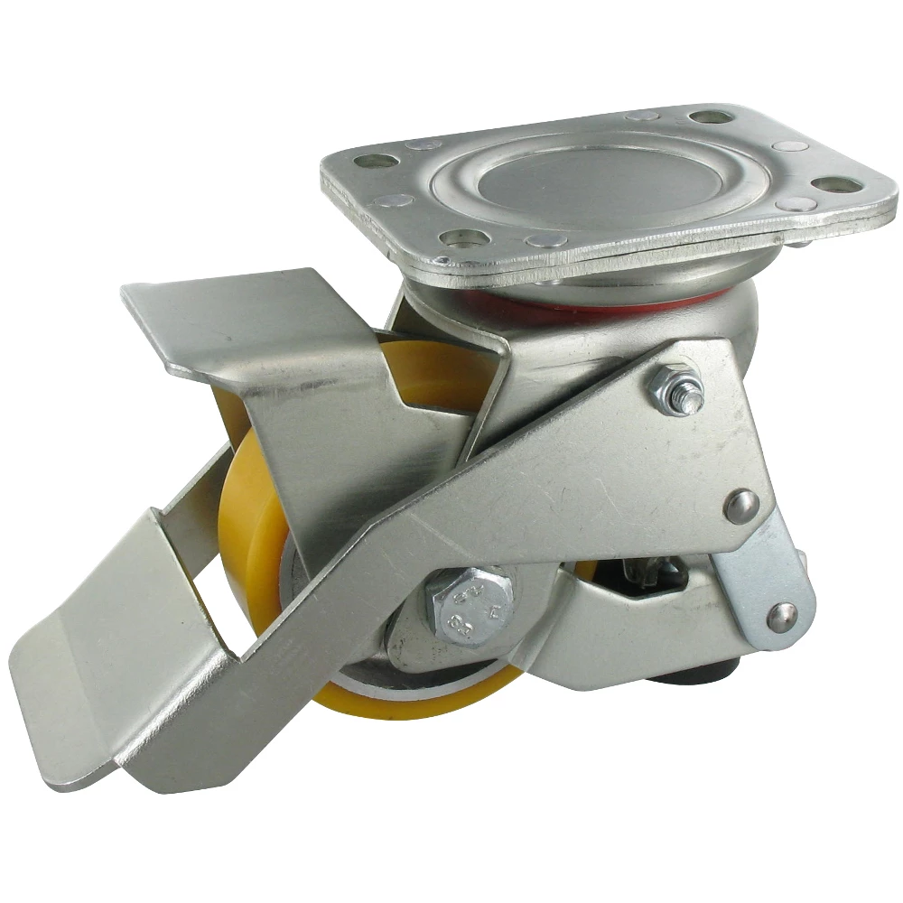 Feststellrolle Mit Hebefunktion - PU-Rad - Rad-Ø 80 Mm - Bauhöhe 118 Bis 123 Mm - Tragkraft 400 Kg 4 Feststellrolle Mit Hebefunktion - PU-Rad - Rad-Ø 80 Mm - Bauhöhe 118 Bis 123 Mm - Tragkraft 400 Kg – Bild 2