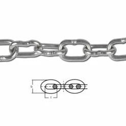Edelstahl-Schweißkette - Nach DIN 766 - Gerade Form A 50 - Rostfrei - Ø 5 Mm - Max. Tragkraft 250 Kg - VE 1 Und 30 M - Preis Per VE