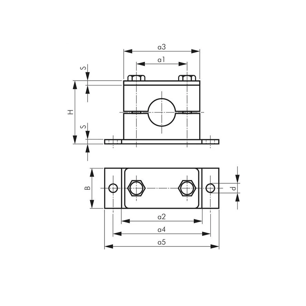 Rohrschelle - Mit Anschweiß- Und Deckplatte - Leichte Baureihe 1 Bis 6 - Rohr-Ø 6 Bis 48,3 Mm - Preis Per Stück 3 Rohrschelle - Mit Anschweiß- Und Deckplatte - Leichte Baureihe 1 Bis 6 - Rohr-Ø 6 Bis 48,3 Mm - Preis Per Stück