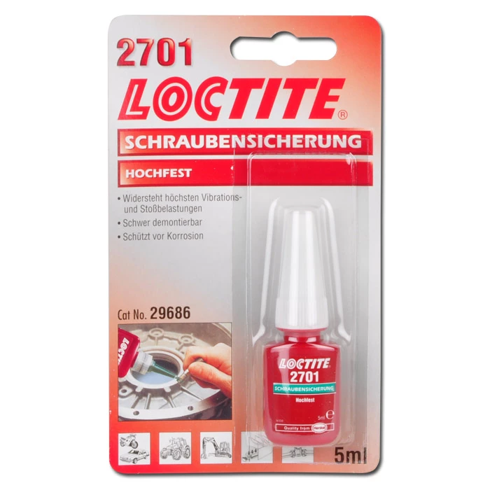 Schraubensicherung "Loctite 2701" - Hochfest - 5 Ml - VE 12 Stück - Preis Per VE 3 Schraubensicherung "Loctite 2701" - Hochfest - 5 Ml - VE 12 Stück - Preis Per VE