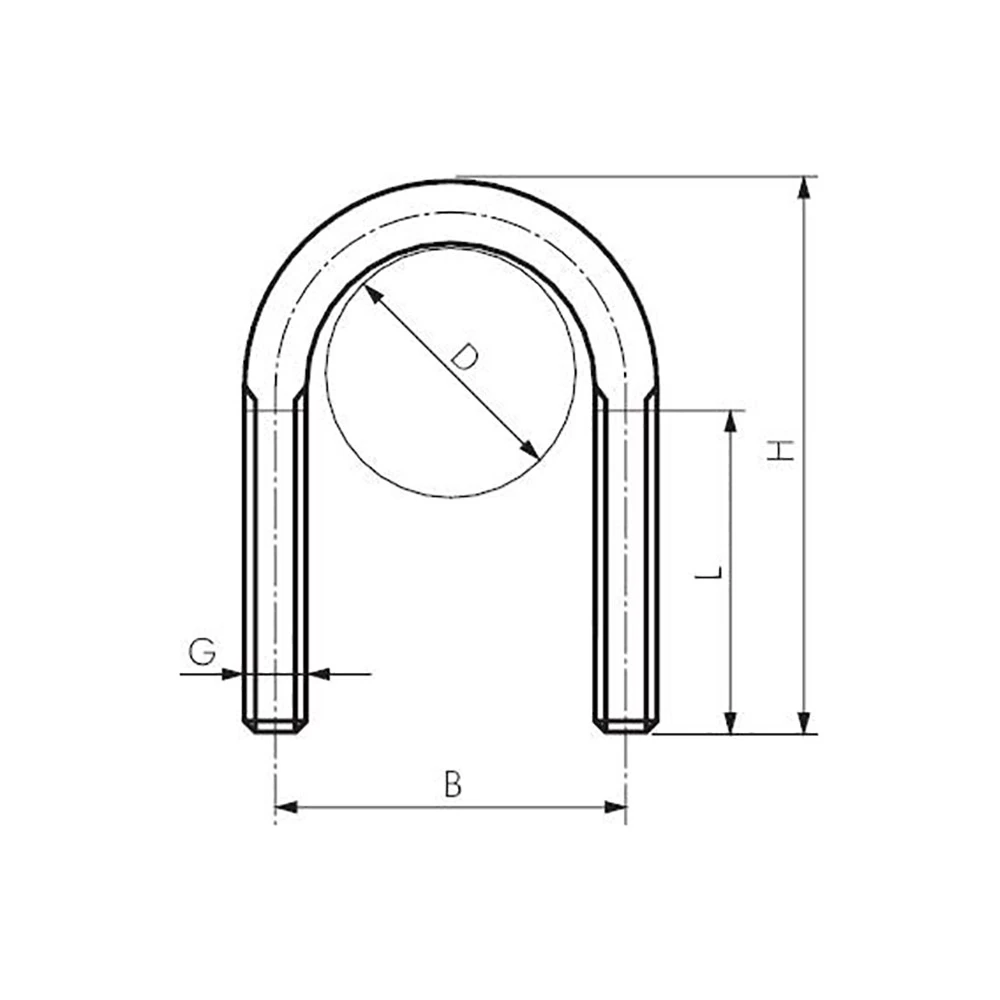 Rundstahlbügel - Edelstahl - Durchmesser 21,3 Bis 332,9 Mm - Gewinde M 8 Bis M 20 - Preis Per Stück 4 Rundstahlbügel - Edelstahl - Durchmesser 21,3 Bis 332,9 Mm - Gewinde M 8 Bis M 20 - Preis Per Stück – Bild 2