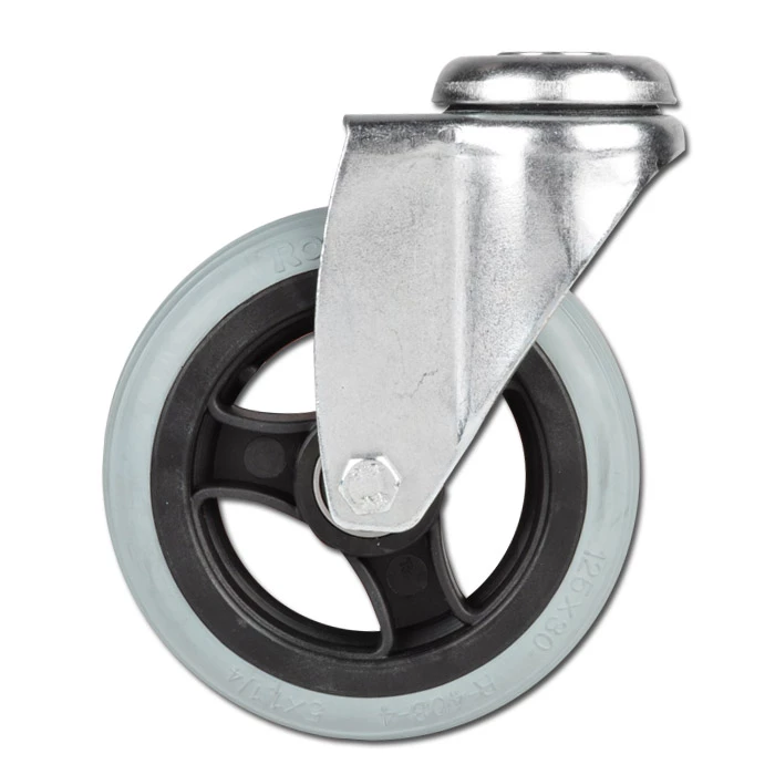 Lenkrolle - Polyurethanrad - Rad-Ø 100 Bis 150 Mm - Bauhöhe 135 Bis 184 Mm - Tragkraft 60 Bis 75 Kg 4 Lenkrolle - Polyurethanrad - Rad-Ø 100 Bis 150 Mm - Bauhöhe 135 Bis 184 Mm - Tragkraft 60 Bis 75 Kg – Bild 2