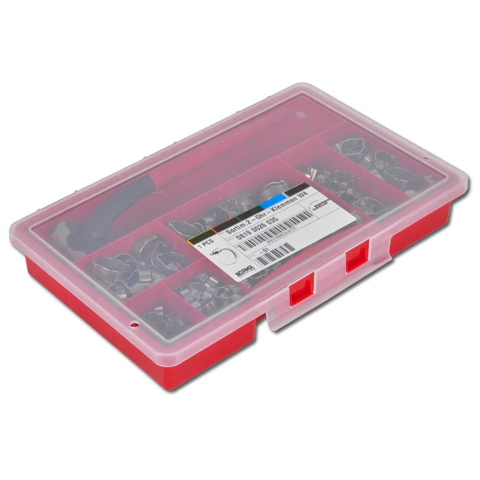 2-Ohr-Schlauchklemmen-Set - Edelstahl - 280 Stück - Montagezange - Spannweite 5 Bis 20 Mm - Preis Per Set 5 2-Ohr-Schlauchklemmen-Set - Edelstahl - 280 Stück - Montagezange - Spannweite 5 Bis 20 Mm - Preis Per Set – Bild 3