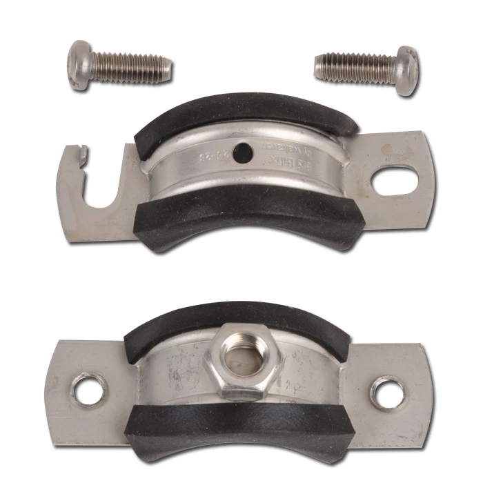 Rohrschelle - Edelstahl Mit Einlage - Spannbereich-Ø 11 - 14 Bis 244 - 250 Mm - Gewinde M8 Und M10 - Breite 20 Und 25 Mm 5 Rohrschelle - Edelstahl Mit Einlage - Spannbereich-Ø 11 - 14 Bis 244 - 250 Mm - Gewinde M8 Und M10 - Breite 20 Und 25 Mm – Bild 3