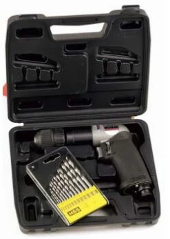 Druckluft - Bohrmaschine 10mm In Koffer Mit Zubehör - Leistung KW - 0,5 - Links-