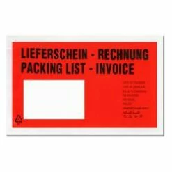 Dokumententaschen - 240x138 Mm - DIN-lang - Mit Druck "Liefersch./Rechg." - VE 1000 Stück