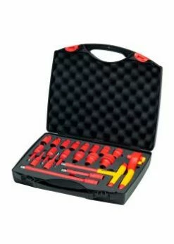 Ratschenschlüssel Set - Isoliert - 20-teilig - Ø Vierkant 1/2 " - In Koffer