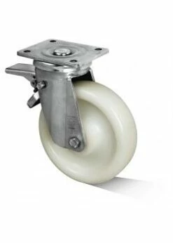 Edelstahl-Lenkrolle - Polyamidrad - Rad-Ø 125 Bis 200 Mm - Bauhöhe 178 Bis 250 Mm - Tragkraft 400 Bis 1000 Kg