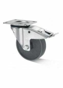 Edelstahl-Lenkrolle Mit Doppelstopp - Rad-Ø 80 Bis 200 Mm - Bauhöhe 108 Bis 245 Mm - Tragkraft 130 Bis 270 Kg