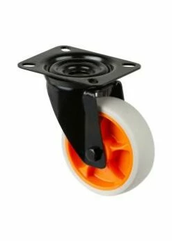 Transportrolle-Lenkrolle Mit Gabel Aus Stahlblech - Rad-Ø 100 Mm - Bauhöhe 128 Mm - Tragkraft 110 Kg