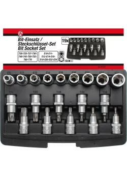 T-Profil Bit Einsatz- & E-Profil Steckschlüssel-Satz - 12,5 Mm (1/2") - 19-tlg. 3 T-Profil Bit Einsatz- & E-Profil Steckschlüssel-Satz - 12,5 Mm (1/2") - 19-tlg.