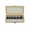 HW-Abrundfräsersatz, Mit Anlaufkugellager, 6-telig, Im Holzkasten