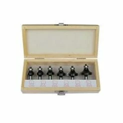 HW-Abrundfräsersatz, Mit Anlaufkugellager, 6-telig, Im Holzkasten