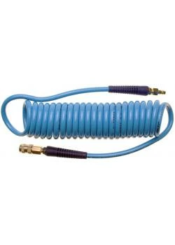 Druckluft-Spiralschlauch - Min. / Max. Länge Ca. 0,9 M / Ca. 6 M - Max. Druck 10 Bar 3 Druckluft-Spiralschlauch - Min. / Max. Länge Ca. 0,9 M / Ca. 6 M - Max. Druck 10 Bar