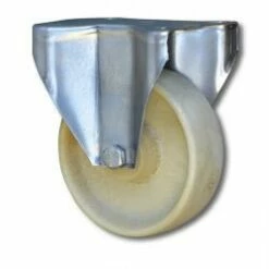 Edelstahl-Bockrolle - Kunststoffrad - Rad-Ø 80 Bis 100 Mm - Bauhöhe 104 Bis 128 Mm - Tragkraft 110 Kg - Hitzebest.