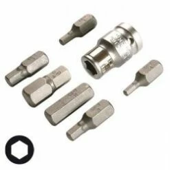 Schraubendreher-Bitsatz - Innen-6-kant - 7-teilig - 30 Mm - Chrom-Vanadium-Stahl