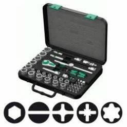 Steckschlüssel-Garnitur 3/8" - "Wera ZYKLOP" 43-teilig - Ch-Va-Stahl