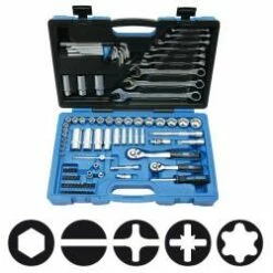 Steckschlüsselsatz - SW Metrisch - Antrieb 1/4"+3/8" - 92 Teilig - Material Chro