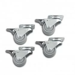 Rollen Für Strandkörbe - 4 Doppel-Lenkrollen - Rad-Ø 50 Mm - Bauhöhe 71 Mm - Tragkraft/Set 240 Kg 3 Rollen Für Strandkörbe - 4 Doppel-Lenkrollen - Rad-Ø 50 Mm - Bauhöhe 71 Mm - Tragkraft/Set 240 Kg