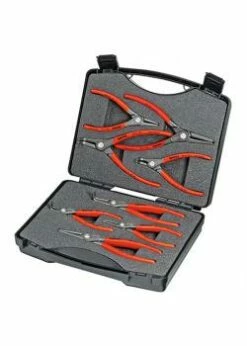 Präzisions-Sicherungsringzangen-Set - 8-teilig - Gerade/gebogene Spitzen