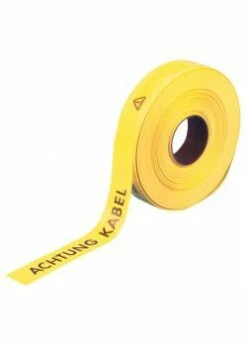 Warn-und Trassenband - 250 M - Farbe Gelb - Mit Beschriftung