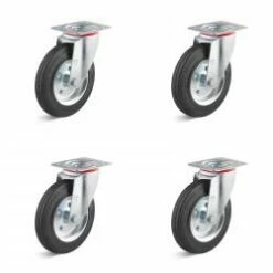 Rollenset - 4 Lenkrollen - Rollenlager - Rad-Ø 80 Bis 200 Mm - Bauhöhe 100 Bis 235 Mm - Tragkraft/Set 150 Bis 615 Kg