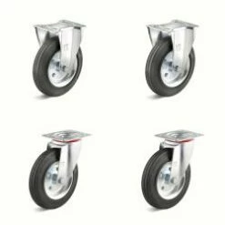 Rollenset - 2 Lenk- Und 2 Bockrollen - Rad-Ø 80 Bis 200 Mm - Bauhöhe 100 Bis 235 Mm - Tragkraft/Set 150 Bis 615 Kg
