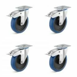 Rollenset - 4 Schwerlast-Lenkrollen - Rad-Ø 80 Bis 200 Mm - Bauhöhe 100 Bis 235 Mm - Tragkraft/Set 300 Bis 1050 Kg