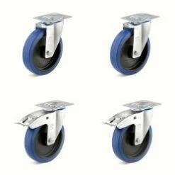 Rollenset - 4 Lenkrollen - Rollenlager - Rad-Ø 80 Bis 200 Mm - Bauhöhe 100 Bis 235 Mm - Tragkraft/Set 300 Bis 1050 Kg