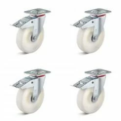 Rollenset - 4 Schwerlast-Lenkrollen - Rad-Ø 80 Bis 200 Mm - Bauhöhe 108 Bis 245 Mm - Tragkraft/Set 600 Bis 1500 Kg