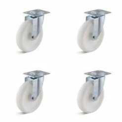 Rollen-Set - 4 Schwerlast-Lenkrollen - Rad-Ø 80 Bis 200 Mm - Bauhöhe 100 Bis 235 Mm - Tragkraft/Set 450 Bis 1050 Kg