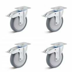 Rollenset - 4 Schwerlast-Lenkrollen - Rad-Ø 80 Bis 200 Mm - Bauhöhe 100 Bis 235 Mm - Tragkraft/Set 240 Bis 660 Kg