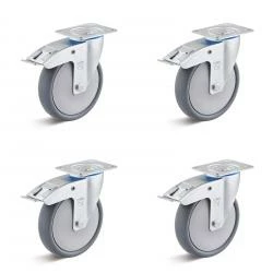 Rollenset - 4 Schwerlast-Lenkrollen - Rad-Ø 80 Bis 200 Mm - Bauhöhe 100 Bis 235 Mm - Tragkraft/Set 240 Bis 660 Kg 3 Rollenset - 4 Schwerlast-Lenkrollen - Rad-Ø 80 Bis 200 Mm - Bauhöhe 100 Bis 235 Mm - Tragkraft/Set 240 Bis 660 Kg