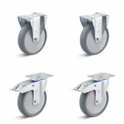 Rollenset - 2 Lenk- Und 2 Bockrollen - Rad-Ø 80 Bis 200 Mm - Bauhöhe 100 Bis 235 Mm - Tragkraft/Set 240 Bis 660 Kg