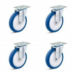 Rollen-Set - 4 Schwerlast-Lenkrollen - Rad-Ø 80 Bis 200 Mm - Bauhöhe 100 Bis 235 Mm - Tragkraft/Set 300 Bis 900 Kg