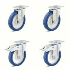 Rollen-Set - 4 Schwerlast-Lenkrollen - Rad-Ø 80 Bis 200 Mm - Bauhöhe 100 Bis 235 Mm - Tragkraft/Set 450 Bis 1200 Kg