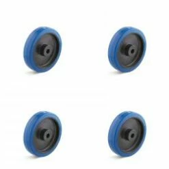 Räderset - 4 Elastik-Vollgummiräder - Rollenlager - Rad-Ø 80 Bis 200 Mm - Tragkraft/Set 300 Bis 1050 Kg