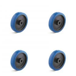 Räderset - 4 Elastik-Vollgummiräder - Rollenlager - Rad-Ø 80 Bis 200 Mm - Tragkraft/Set 300 Bis 1050 Kg 3 Räderset - 4 Elastik-Vollgummiräder - Rollenlager - Rad-Ø 80 Bis 200 Mm - Tragkraft/Set 300 Bis 1050 Kg