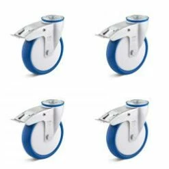 Rollenset - 4 Polyurethan-Lenkrollen - Rad-Ø 80 Bis 200 Mm - Bauhöhe 100 Bis 235 Mm - Tragkraft/Set 300 Bis 900 Kg