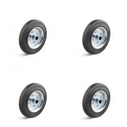 Vollgummiräder - 4 Stück - Rollenlager - Rad-Ø 80 Bis 280 Mm - Tragkraft/Set 150 Bis 1155 Kg 3 Vollgummiräder - 4 Stück - Rollenlager - Rad-Ø 80 Bis 280 Mm - Tragkraft/Set 150 Bis 1155 Kg