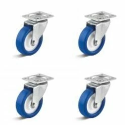 Rollenset - 4 Lenkrollen - Rad-Ø 100 Bis 125 Mm - Bauhöhe 129 Bis 157 Mm - Tragkraft/Set 600 Bis 750 Kg