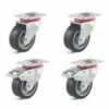 Rollenset - 4 Lenkrollen - Rad-Ø 80 Bis 100 Mm - Bauhöhe 108 Bis 128 Mm - Tragkraft/Set 360 Bis 540 Kg