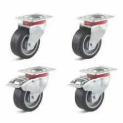 Rollenset - 4 Lenkrollen - Rad-Ø 80 Bis 100 Mm - Bauhöhe 108 Bis 128 Mm - Tragkraft/Set 360 Bis 540 Kg