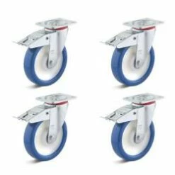 Rollenset - 4 Schwerlast-Lenkrollen - Rad-Ø 80 Bis 200 Mm - Bauhöhe 108 Bis 245 Mm - Tragkraft/Set 450 Bis 1500 Kg