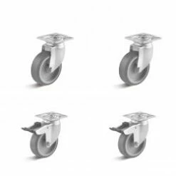 Rollenset - 4 Apparate-Lenkrollen - Rad-Ø 50 Bis 100 Mm - Bauhöhe 69 Bis 125 Mm - Tragkraft/Set 120 Bis 195 Kg