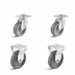 Rollenset - 2 Lenk- Und 2 Bockrollen - Rad-Ø 50 Bis 100 Mm - Bauhöhe 69 Bis 125 Mm - Tragkraft/Set 120 Bis 195 Kg