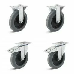 Rollenset - 2 Lenk- Und 2 Bockrollen - Rad-Ø 125 Bis 200 Mm - Bauhöhe 155 Bis 235 Mm - Tragkraft/Set 300 Bis 615 Kg