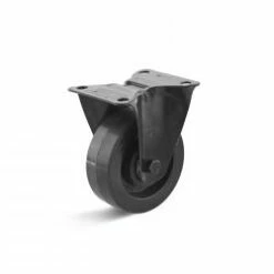 Bockrolle - Elastik-Vollgummirad - Rollenlager - Rad-Ø 100 Mm - Bauhöhe 125 Mm - Tragkraft 200 Kg - Schwarz