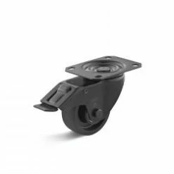 Lenkrolle Mit Doppelstopp - Polyurethanrad - Rad-Ø 80 Mm - Bauhöhe 100 Mm - Tragkraft 200 Kg